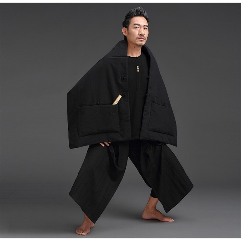 风男士唐装男棉衣复古披肩棉佛系打坐男女保暖披风8810-P75图片