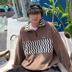 卫衣男春秋潮流宽松半拉链翻领polo衫港风潮牌休闲薄款外套，女装短外套，星座218-1（原230）