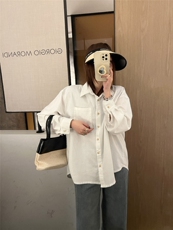 2025百搭时尚简约亚麻衬衫女夏季高端欧货宽松版衬衣，女装衬衫，湘姗