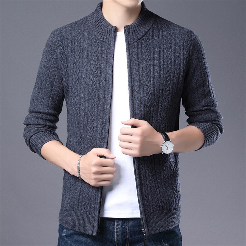 CM12007钱塘2020-2商务休闲简约纯色百搭中年男士羊毛衫P165图片