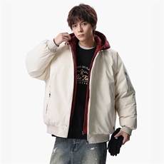 新款冬季大码羽绒棉服棉袄连帽假两件韩版宽松外套A436-2583-P95，男装棉衣，电商A436