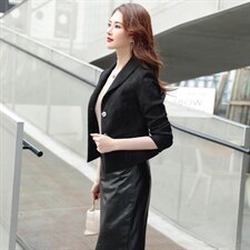 春秋修身小香风小西装短外套短款女小个子名媛气质收腰显瘦小外套，女装短外套，婵米儿