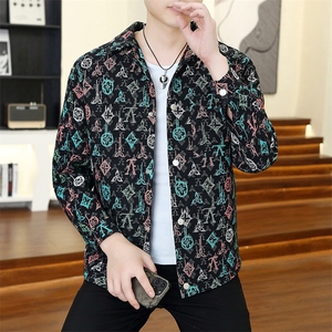 直播秋季新款男士翻领高品质个性潮流夹克外套上衣男JKD13P90图片