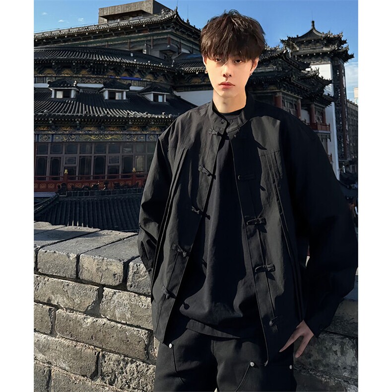 现货主推风春秋新款棉麻复古盘口长袖衬衫中式唐装CS16-P50，男装衬衫，星座217-5