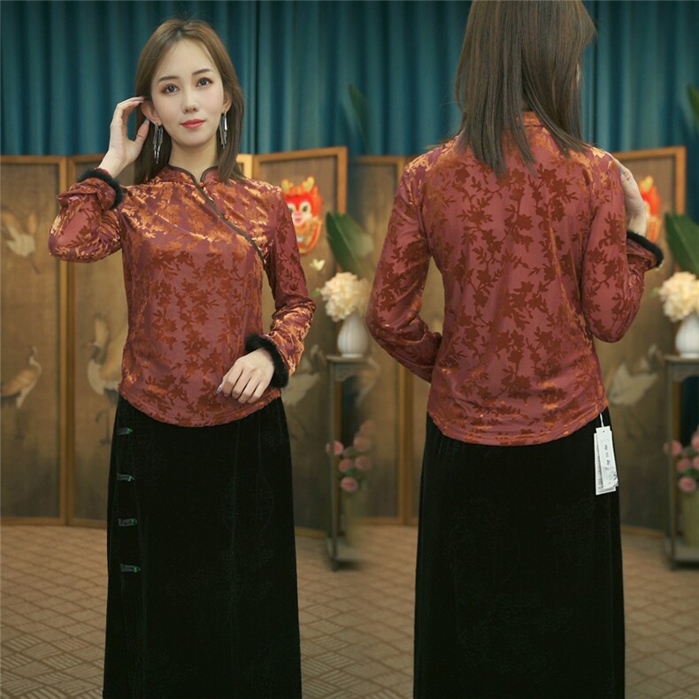 现货2024春季新款简约刺绣盘扣衬衫新中式穿搭上衣B015，女装衬衫，非你不可新中式