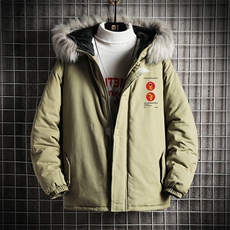 MM48093-P130冬季大毛领衣男士大码加厚袄男服网格挂拍，男装棉衣，电商A040A