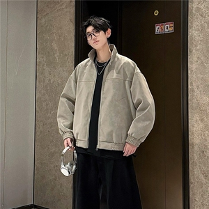 网图现货1万 扎染pu立领皮夹克情侣美式外套男 H2506 特P55图片