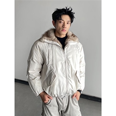 网图座山雕棉袄冬季皮草派克服棉衣防水牛津外套A025-FY1315-P98，男装棉衣，电商A025