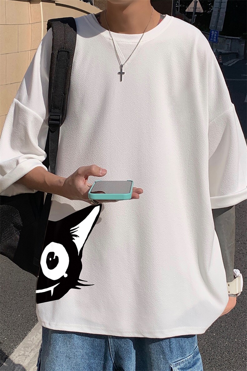 Q11035-P30春夏季七分袖t恤男大码五分袖男短袖中袖,男装T恤,电商A040
