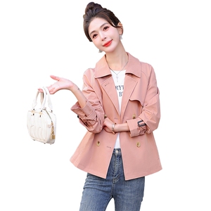 现货！小个子短款风衣女气质显瘦高级感韩版春秋上衣图片