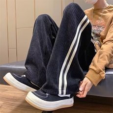 秋冬季美式复古运动休闲长裤男ins高街潮垂感直筒裤子K5040-P38，男装休闲裤，星座512-2