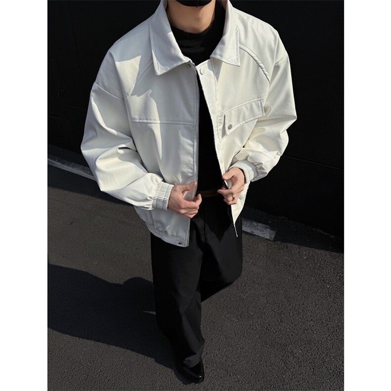 双面穿皮衣格子夹克外套机车服J2456-P85,男装夹克,星座1213