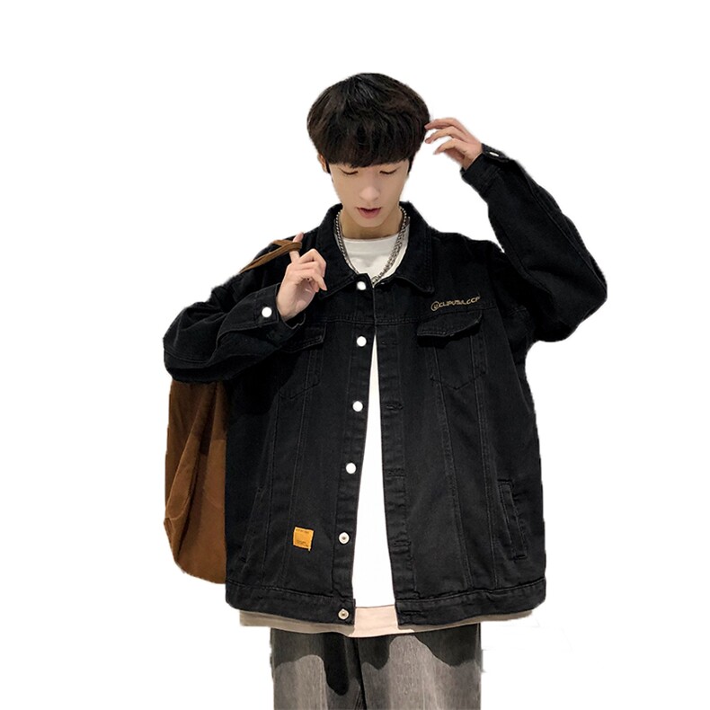 春夏男牛仔工装夹克衫字母刺绣宽松休闲外套J,男装夹克,星座1013-1