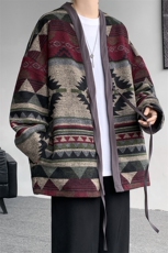 8XL-M特大码夹克男新中式道袍双面穿风夹克外套男JK1308P118，男装夹克，电商D206-1