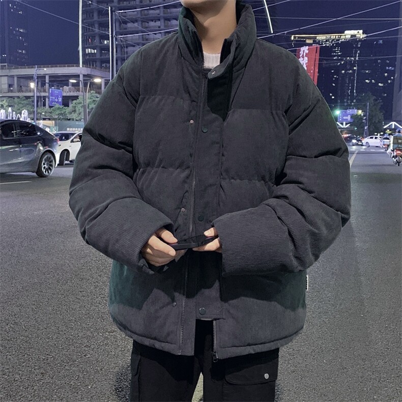 羽绒服男士冬季2024新款休闲潮牌加厚保暖灯芯绒外套男灯芯绒棉衣,男装棉衣,电商A409-1