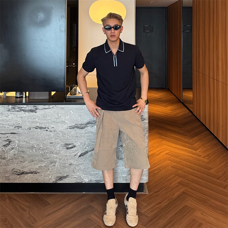2025夏季新款短袖翻领T恤高级感Polo衫2263-特P46图片