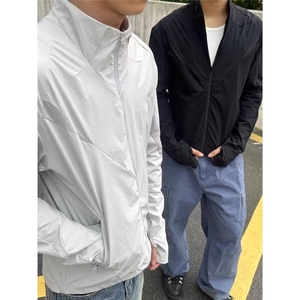 网眼防晒衣立领休闲跑步运动户外长袖轻量薄款修身防晒服图片