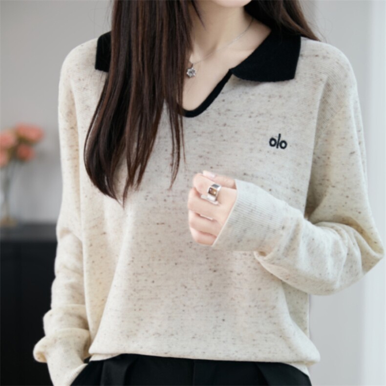 设计感翻领针织衫女2025新款韩系穿搭高级感上衣秋冬巨好看的毛衣，女装羊毛衫，唐诺