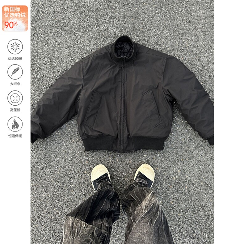 90鸭绒[网图]教练飞行夹克冬季外套美式羽绒服5D1143-TP109不,男装夹克,电商A102