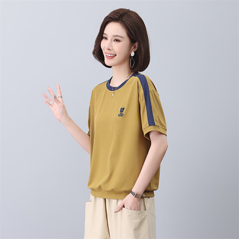 妈妈夏装运动服洋气中年夏季休闲大码中老年短袖t恤女图片
