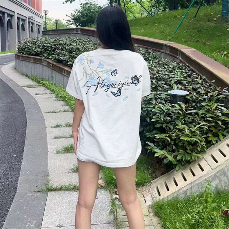 万针全刺绣解构设计260克重磅双纱纯棉高品质美式高街短袖T恤特35图片