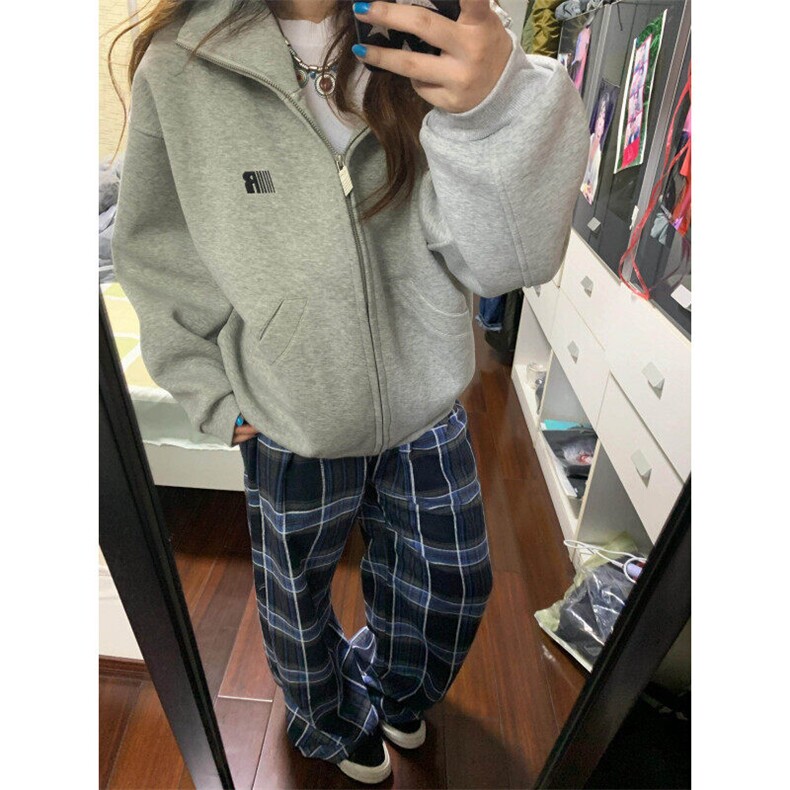 【有货】G11LL-特P40美式复古蓝色格子裤子男女秋冬新款加绒裤,男装休闲裤,星座1007（原301D）