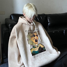 麂皮绒连帽大码卫衣男秋季新款宽松潮流时尚JK23485特批45控78，男装卫衣，星座605(原A050)