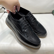 秋季2023新款英伦百搭尖头休闲皮鞋商务雕花男鞋潮皮鞋，男鞋皮鞋，星座1407-3