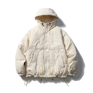 南夏乔装2025冬季新款日系不规则贴补连帽90羽绒服休闲面包羽绒袄图片