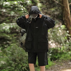 户外防晒衣套装山系连帽外套户外登山工装套装TZ11-310B-1-P55，男装休闲套装，星座310B-1