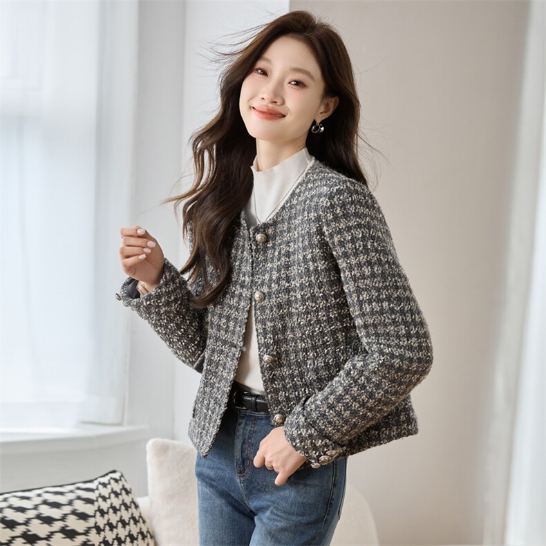 高级感超好看黑色短款小香风外套女春秋2025新款超火独特漂亮上衣,女装短外套,辉之琳