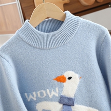 2025时尚百搭通勤简约休闲大鹅半高领羊毛衫，童装儿童羊毛衫，宏杨羊绒