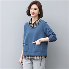 2024年秋季新款韩版休闲百搭卫衣女长袖气质减龄上衣服女打底衫棉，女装卫衣/绒衫，忆绮罗