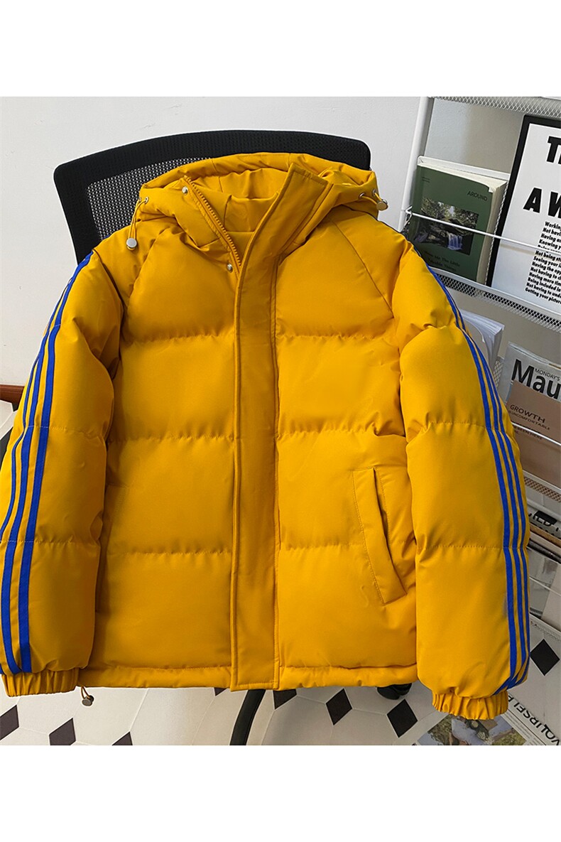 冬季潮流条纹五防立领加绒加厚棉衣情侣撞色棉服外套MY8899-p78,男装棉衣,星座610B-1