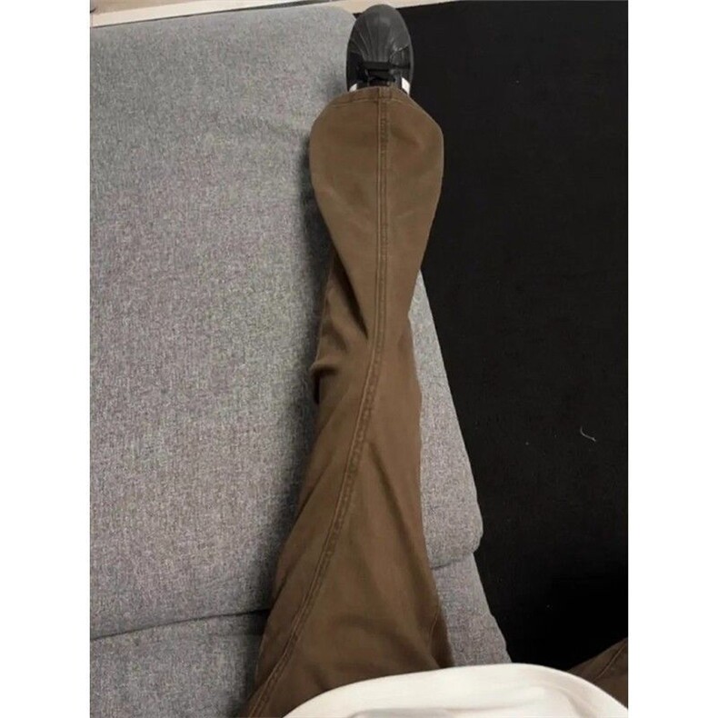 牛仔裤男高街风宽松微喇柳叶弯刀裤P46YC456,男装牛仔裤,星座1112-1