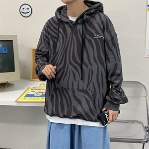 703-W216  主推差价大秋季动物纹斑马条纹卫衣胸口绣花情侣图片