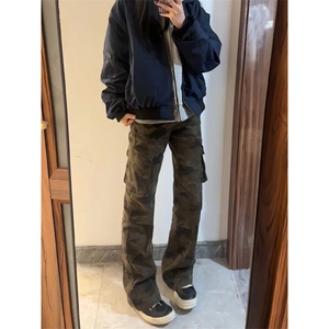 【网图】B221美式ins高街暗黑微喇迷彩牛仔裤LK25462-特P45控78图片