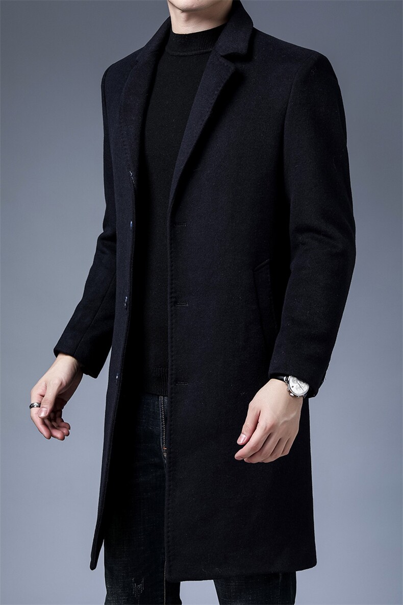 新款秋冬羊毛西服中长款羊绒外套爸爸装男士风衣MYMN8806-P190，男装西服，电商B212（原钱塘6029）