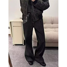 美式复古设计感明线弯刀牛仔裤男痞帅百搭直筒宽松长裤NB917，男装牛仔裤，星座1116A（原606A-3）