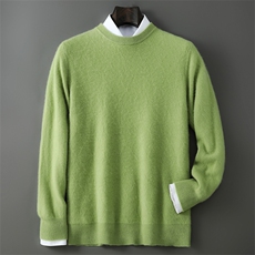 2025年秋季长袖时尚都市套头圆领菱形暗花，男装羊毛衫，千国羊绒