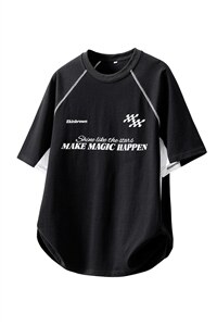 1袖子内侧拼网眼透气设计印花大码M-5XL短袖T恤男DX78023P50控78图片