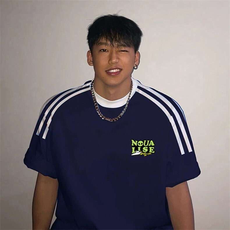 夏季美式高街重磅纯棉三条杠织带撞色男女短袖T恤ZD305-特P30,男装T恤,电商A486