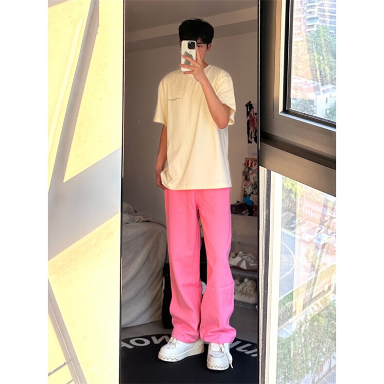 24年春夏季水洗高街vibe直筒宽松阔腿五色牛仔裤NZ2310-P55控78，男装牛仔裤，星座1002-1