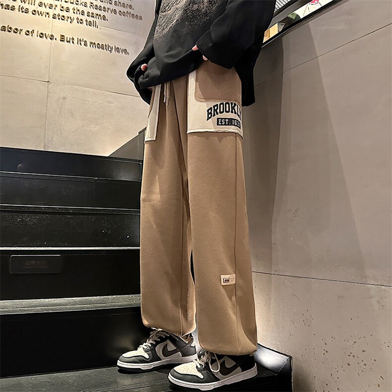 B266-C08-P55 23春季新款宽松港风休闲束脚裤图片