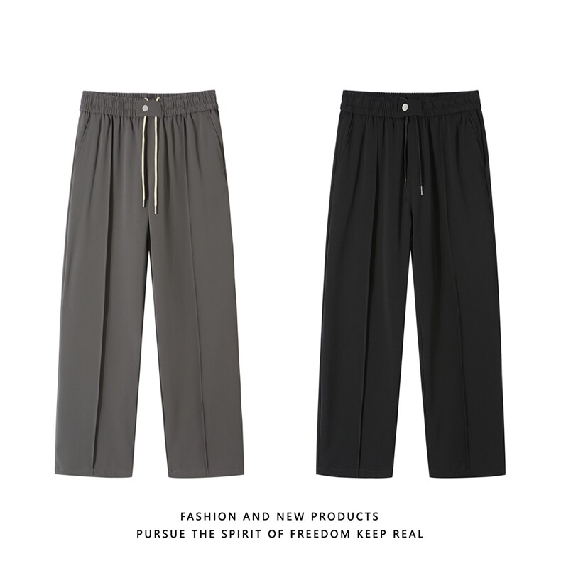 深度库存抖音直播得物冰丝裤男宽松直筒垂感小西裤K10056-特批35，男装西裤，电商A099