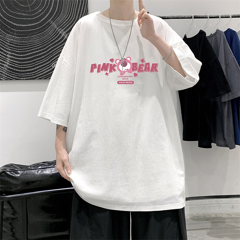 YT26329-P30亚麻短袖t恤男大码五分袖男宽松七分袖大皂风模特,男装T恤,电商A040