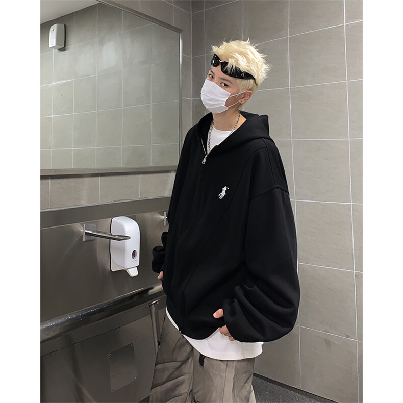 W6165P75控108高品质刺绣双拉链头开衫卫衣男女,男装卫衣,电商B205