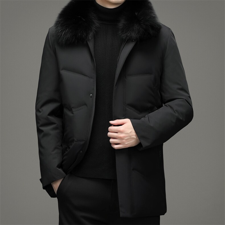 新款羽绒服男士毛领内胆外套中年爸爸装冬季商务休闲男装外套,男装羽绒服,电商B212（原钱塘6029）