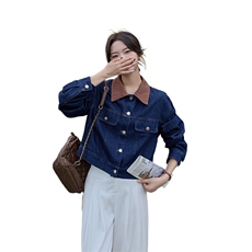 秋装新款撞色休闲牛仔短外套212A-8802-P115-168，女装套装/套裙，浙宝212A