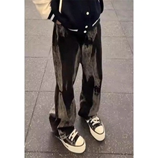 扎染渐变牛仔裤男款高街vibe裤子潮牌痞帅炸街微喇叭裤N2101，男装牛仔裤，星座1116A（原606A-3）